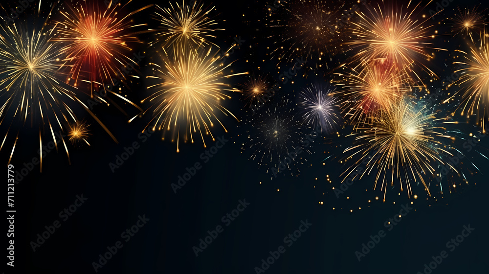 Naklejka premium Fireworks background for celebration, holiday celebration concept