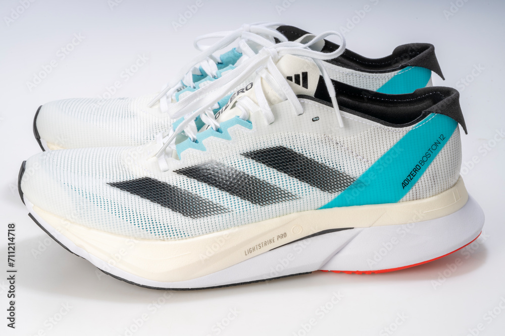 Bangkok, Thailand 17 January 2024 Adidas Adizero Boston 12