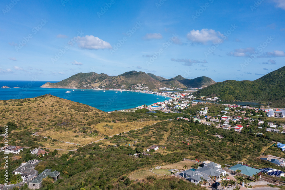 view of the bay in Grand Case, St. Martin