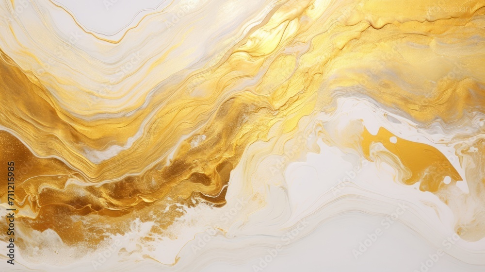 Obraz premium Marbling gold fluid paint textured background