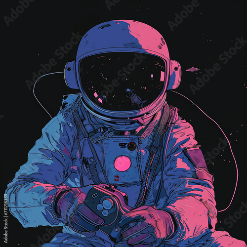illustration astronaut in space