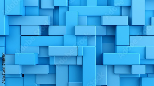 abstract blue plastic constructor seamless pattern background blocks plate flat design photo