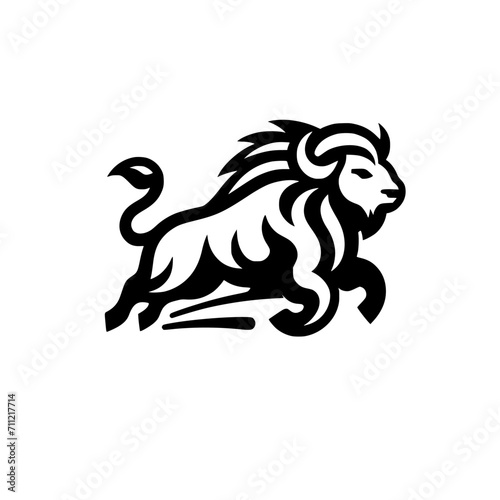 Professional Vector Logo of a Charging Buffalo. Powerful Symbol of Strength and Resilience for Corporate Branding, Financial Services, and Marketing. Striking and Versatile logo on a white Background.