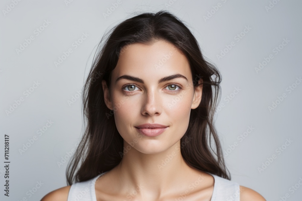 Beauty portrait of young woman with clean skin and natural make-up Beauty portrait of young woman with clean skin and natural make-up