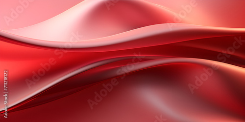 red silk background, Red background with a red background, Red silk Wave Abstract design for background Red liquid shiny material smooth motion, Red silk satin curtain fabric waves, Generative AI