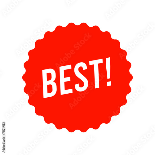 Best offer label. Red template on white background. Vector illustration