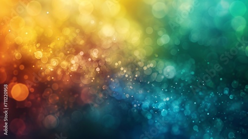 A vibrant, abstract background with a blend of rainbow colors, softened by a misty, defocused light effect.
