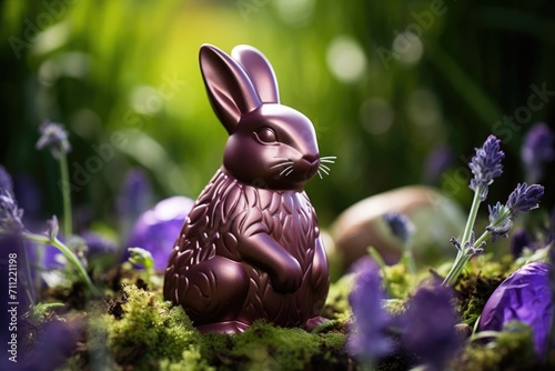 Prepare for a sensory journey with this captivating bunnyshaped chocolate. Crafted from rich dark chocolate, it encases a smooth, silky ganache infused with the delicate essence of lavender, photo