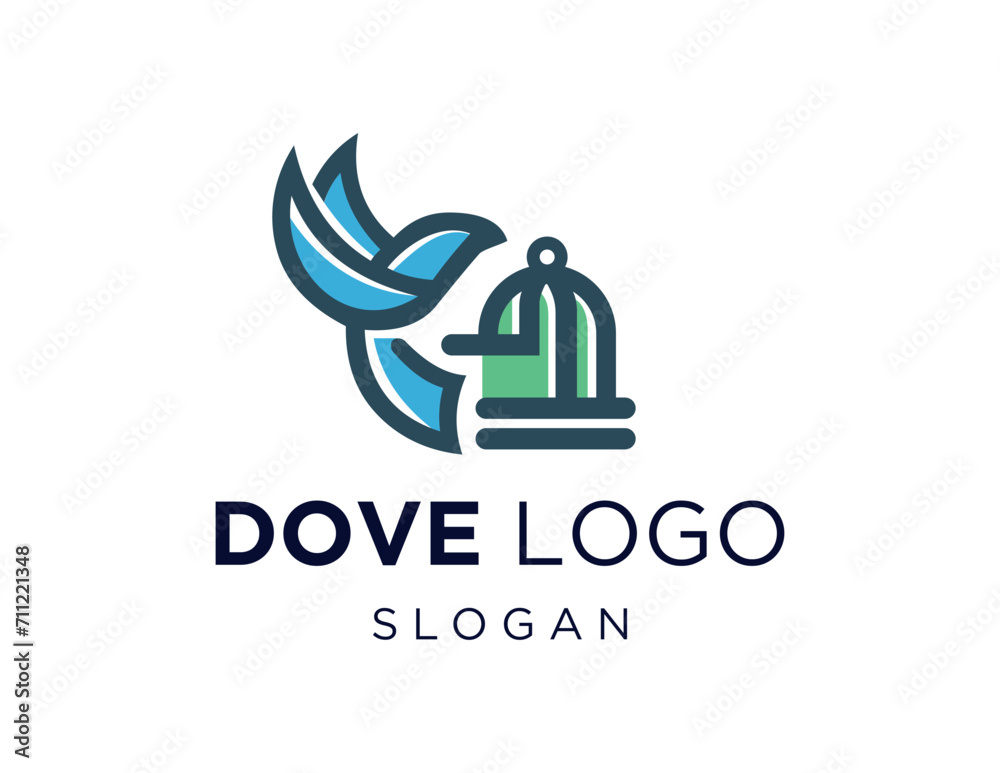 The logo design is about Dove and was created using the Corel Draw 2018 application with a white background.