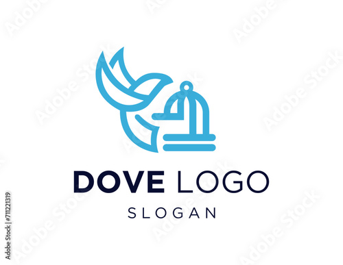 The logo design is about Dove and was created using the Corel Draw 2018 application with a white background.