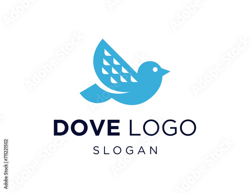 The logo design is about Dove and was created using the Corel Draw 2018 application with a white background.