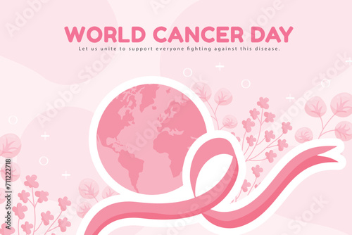 world cancer day template and brochure vector illustration design