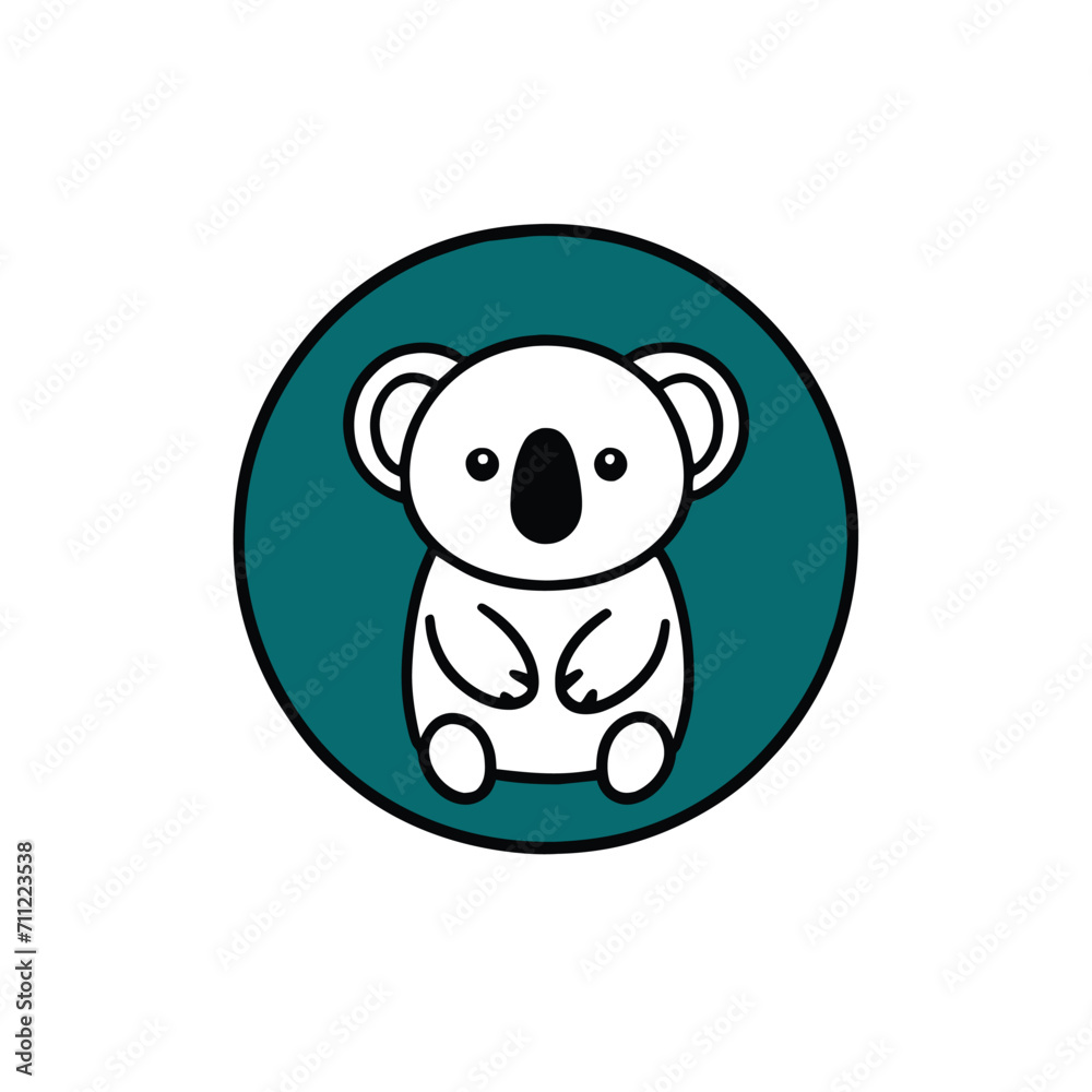 Koala cartoon icon. Vector illustration of cute koala animal.