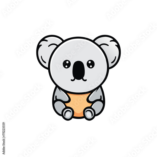 Koala cartoon icon. Vector illustration of cute koala animal.