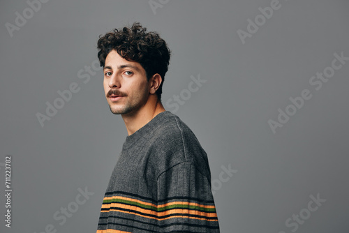 Man trendy beard lifestyle friendly fashion handsome sweater portrait hipster smile copyspace face © SHOTPRIME STUDIO