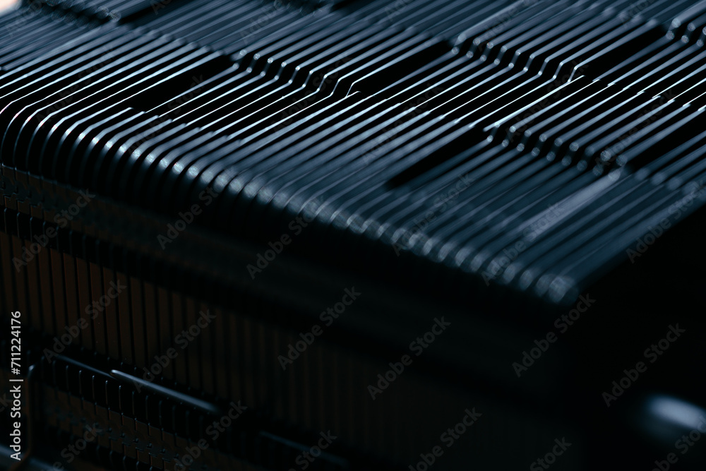 Cooler fan grille of computer power supply close up Cooler fan grille of computer power supply close up