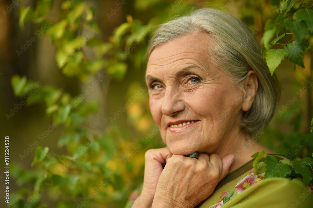Portrait of senior woman in the summer Portrait of senior woman in the summer