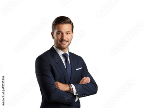 American man in formal attire on plain transparent background from Generative AI