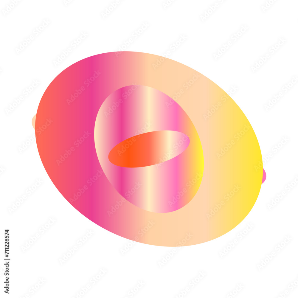 An abstract cut out transparent iridescent oval gradient shape pattern design element. An abstract cut out transparent iridescent oval gradient shape pattern design element.