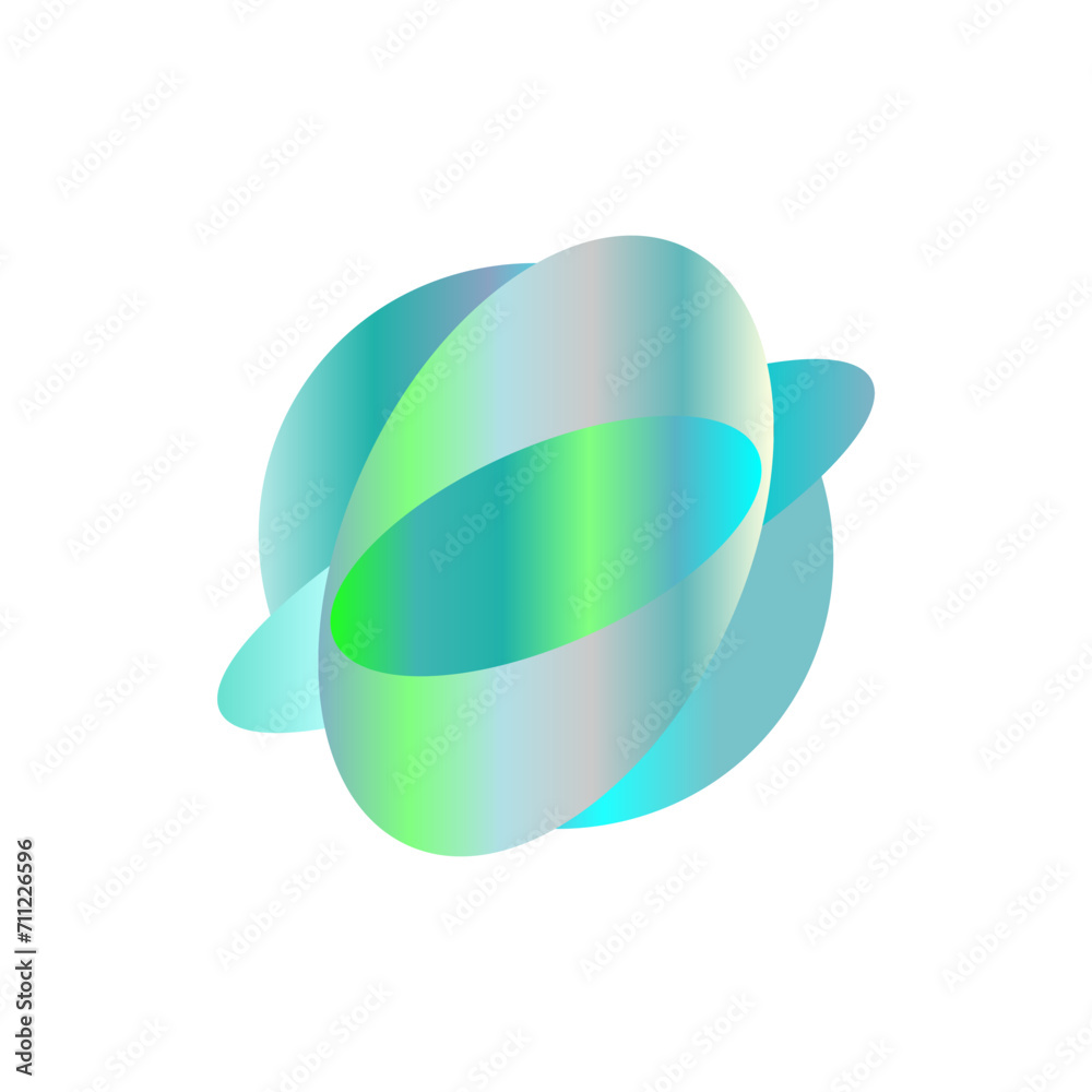 An abstract cut out transparent iridescent oval gradient shape pattern design element. An abstract cut out transparent iridescent oval gradient shape pattern design element.