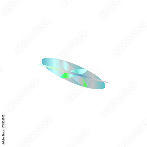 An abstract cut out transparent iridescent oval gradient shape pattern design element. © jdwfoto