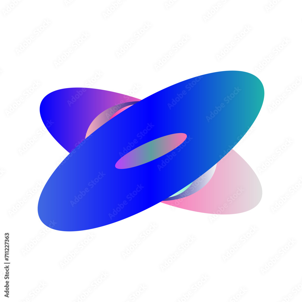 An abstract cut out transparent iridescent oval gradient shape pattern design element. An abstract cut out transparent iridescent oval gradient shape pattern design element.