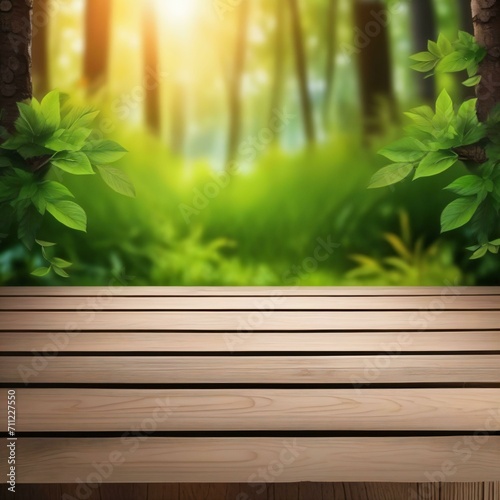rustic wooden plank in nature for a product background 
