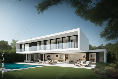 Modern eco-friendly house with swimming pool © Izan