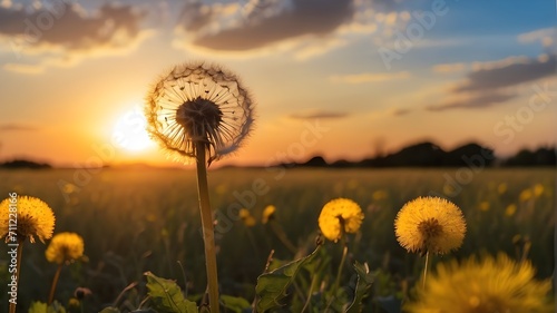 field of dandelions Dandelion To Sunset  The Right to Aspire