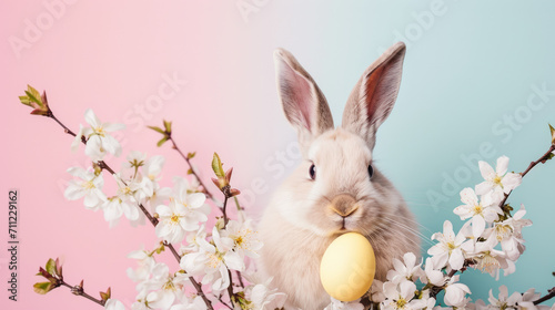 easter bunny on pastel color background © Astanna Media