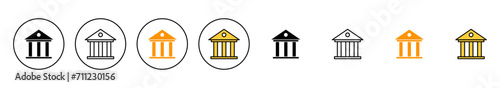Bank icon set vector. Bank sign and symbol, museum, university