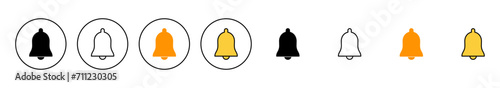 Bell Icon set vector. Notification sign and symbol for web site design photo