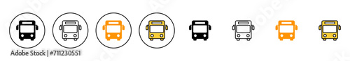 Bus icon set vector. bus sign and symbol. transport symbol