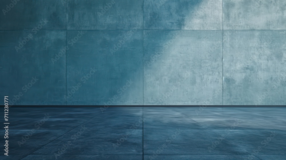 Blue cement wall and floor as a background.