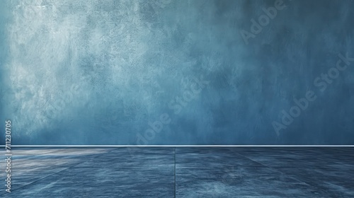 blue concrete wall and floor as background