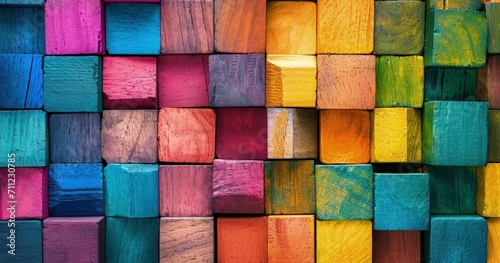 Colorful wooden blocks  Wide format