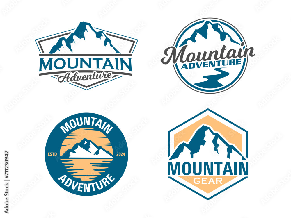 Adventure Mountain Logo Vector Set for Thrilling Brand Identities