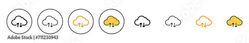 Cloud icon set vector. cloud sign and symbol