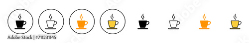 coffee cup icon set vector. cup a coffee sign and symbol