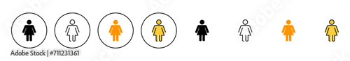 Female icon set vector. woman sign and symbol