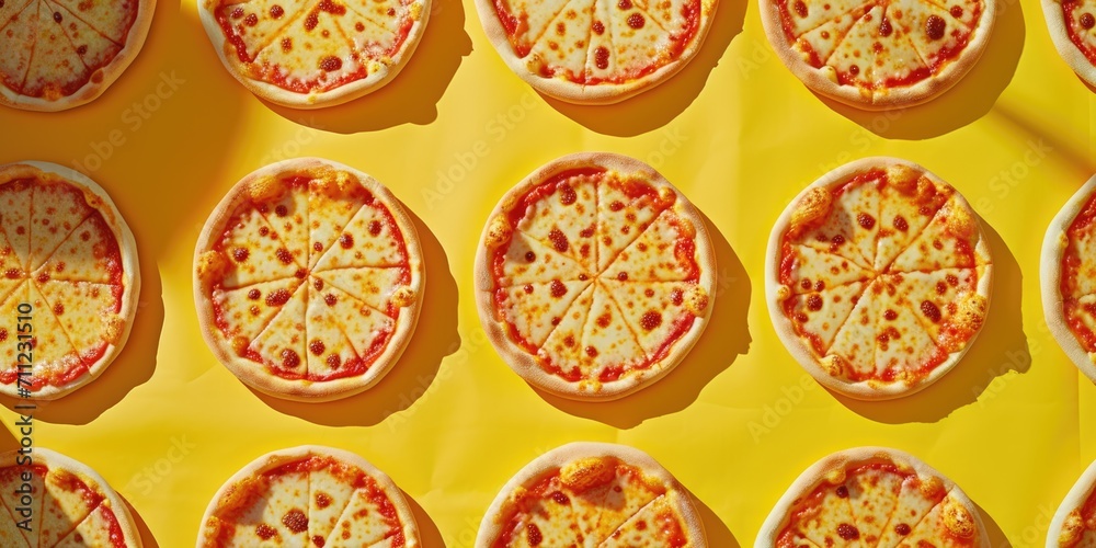 Whole round pizza pattern background