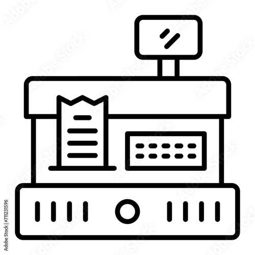   Cashier Machine line icon
