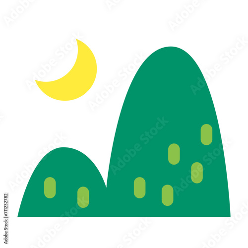 山を表すカラースタイルのアイコン