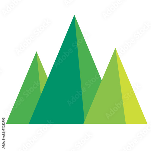 山を表すカラースタイルのアイコン