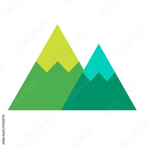 山を表すカラースタイルのアイコン