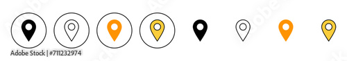 Pin icon set vector. Location sign and symbol. destination icon. map pin