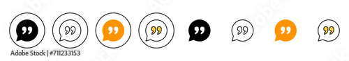 Quote icon set vector. Quotation mark sign and symbol