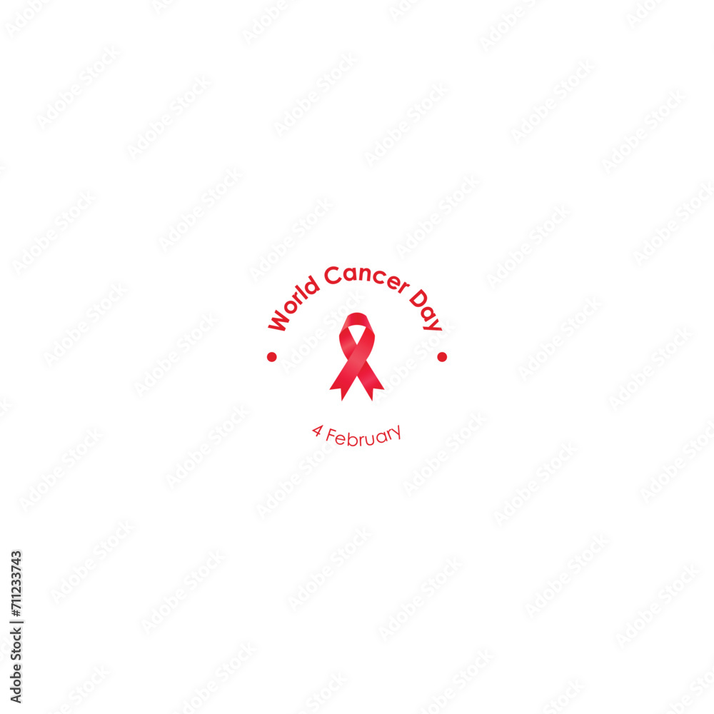 World cancer day logo, circular sticker vector graphics World cancer day logo, circular sticker vector graphics