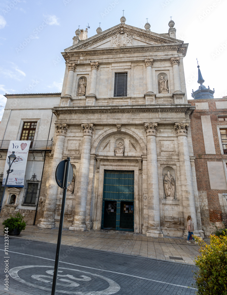 Obraz premium Valladolid, Spain - October 13, 2023: different views of the historic buildings of the city center of Valladolid, Spain