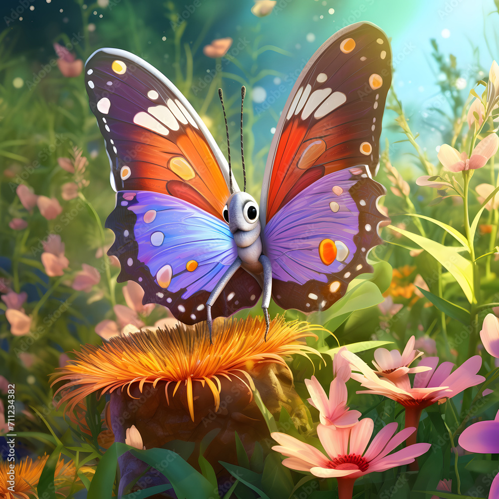Obraz premium butterfly on flowers